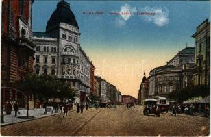 1919 Budapest VIII. József körút, automobil, villamosok (fa)