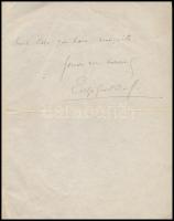 1912 Evelyn Grant Duff (1863-1923) budapesti brit főkonzul (1911-1913) saját kézzel írt levele Marcz...