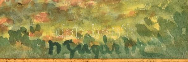 Olvashatatlan (Sugár?) jelzéssel: Őszi park. Akvarell, papír. Dekoratív, üvegezett fakeretben. 29,5x...