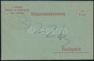 1903 Hölgyszépségverseny, szecessziós szavazólap (budapesti mészáros- és hentes-ifjúság nyári mulatsága)