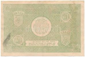 Franciaország / Lille ~1917. 20Fr helyi bankjegy "C.80 419" sorszámmal, szárazpecséttel T:...
