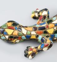 Mozaik díszítésű gekkó, műgyanta, szép állapotban, h: 17,5 cm