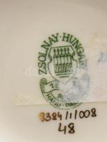 Zsolnay virágmintás váza, jelzéssel, hibátlan, m: 12,5 cm