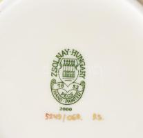 Zsolnay lóhere alakú virágmintás váza, jelzéssel, hibátlan, d: 13,5 cm