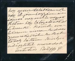 cca 1924 Festetics Pálné Pálffy Franciska (1856-?) köszönetnyilvánító sorai Marczali Henrik (1856-19...