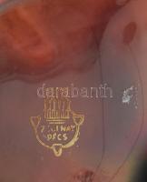 Zsolnay eozin mázas keselyű ékszertartó, kis mázkopással, pajzspecsétes, m: 7,5 cm