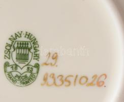 Zsolnay pillangó mintás ékszertartó tálka, jelzéssel, hibátlan, d:8,5 cm