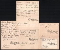 cca 1893-1906 gróf Bánffy György Bethlen Margit(1858-1929) saját kézzel írt levelei (4+1 db) Marczal...