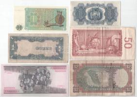 6db-os vegyes külföldi bankjegy tétel, mind klf országból, közte Rodézia, Brazília, Csehszlovákia, B...