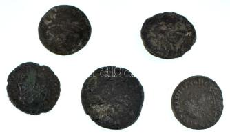 Római Birodalom 5db-os bronz érmetétel T:VF,F Roman Empire 5pcs bronze coin lot C:VF,F