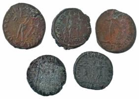 Római Birodalom 5db-os bronz érmetétel T:VF,F Roman Empire 5pcs bronze coin lot C:VF,F