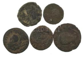 Római Birodalom 5db-os bronz érmetétel T:VF,F Roman Empire 5pcs bronze coin lot C:VF,F