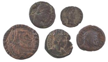 Római Birodalom 5db-os bronz érmetétel T:VF,F Roman Empire 5pcs bronze coin lot C:VF,F