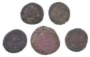 Római Birodalom 5db-os bronz érmetétel T:VF,F Roman Empire 5pcs bronze coin lot C:VF,F