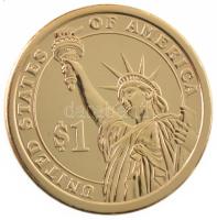 Amerikai Egyesült Államok 2007D 1$ aranyozott Cu-Ni-Zn Elnöki Dollárok - George Washington kapszulában T:UNC USA 2007D 1 Dollar gilt Cu-Ni-Zn Presidential Dollar Coins - George Washington in capsule C:UNC