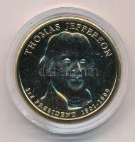 Amerikai Egyesült Államok 2007P 1$ aranyozott Cu-Ni-Zn Elnöki Dollárok - Thomas Jefferson kapszulában T:UNC USA 2007P 1 Dollar gilt Cu-Ni-Zn Presidential Dollar Coins - Thomas Jefferson in capsule C:UNC