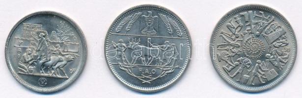 Egyiptom 1970. 10q Cu-Ni "FAO" + 1977. 5q Cu-Ni "FAO" + 10q Cu-Ni "FAO"...