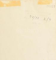 Kolozsvári Grandpierre Miklós (1950- ): Csigalovász. Színes rézkarc, papír. Jelzett. Törésnyommal, l...