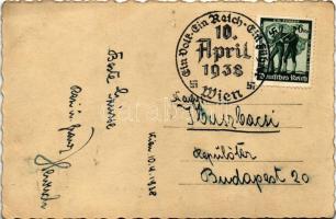 1938 Wien, Vienna Bécs XXI. Flughafen / airport, Nazi aircraft with swastika (EK) + "1938 Ein V...