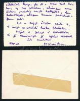 1979 Mérei Ferenc (1909-1986) pszichológus saját kézzel írt levele, saját kezű aláírásával, borítékk...