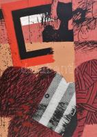 Lux Antal (1935-): Felhők között, 1973. Színes szitanyomat, papír. Jelzett, számozott (2/20). 31x42 ...