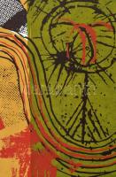 Lux Antal (1935-): Hullámos horizont, 1973. Színes szitanyomat, papír. Jelzett, próbanyomat (Probedr...