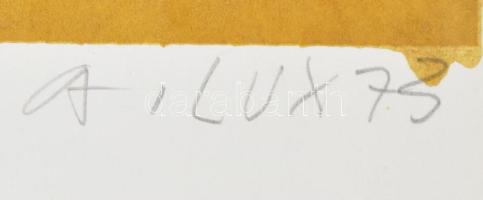 Lux Antal (1935-): Hullámos horizont, 1973. Színes szitanyomat, papír. Jelzett, próbanyomat (Probedr...