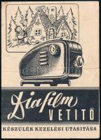 cca 1950-1960 Lemezárugyár Diafilmvetítő készülék kezelési utasítása, néhány kisebb szakadással és folttal, 2 sztl. lev.