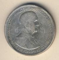 1930. 5P Ag "Horthy jobbra" T:3 kis ph.