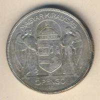 1930. 5P Ag "Horthy jobbra" T:3 kis ph