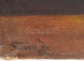 Kovács J jelzéssel (Kovács János?), XX. sz. eleje: Íriszek. Olaj, vászon, sérült. 85,5x59 cm