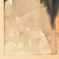 Albrecht Júlia (1948-): Ülő nő portréja, 1969. Akvarell, papír, jelezve balra lent. Paszpartuban. 52...