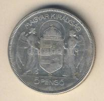 1930. 5P Ag "Horthy jobbra" T:3 kis ph