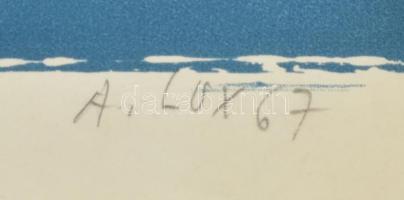 Lux Antal (1935-): Karnevál, 1967. Litográfia, papír. Jelzett. 35x47 cm