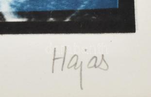 Hajas Tibor (1946-1980): Plomba, 1980. Ofszet, papír, jelzett, számozott (25/25). Lapméret: 30×42 cm...