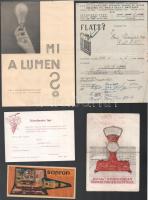 Vegyes reklámtétel, szórólap, zsebnaptár, stb. Összesen 14 db, vegyes méretben és állapotban