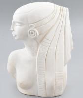 Világhy Árpád (1960- ): Egyiptomi nő, biszkvit porcelán, jelzés nélkül, kis kopottsággal, m: 22,5 cm