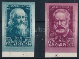 1952 Leonardo da Vinci és Victor Hugo ívszéli vágott sor (9.000)