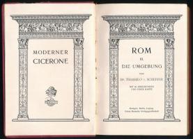 Scheffer, Thassilo von: Rom III. Die Umgebung. Moderner Cicerone. Stuttgart, [1903], Union Deutsche Verlagsgesellschaft. Gazdag szövegközi és egészoldalas, fekete-fehér képanyaggal. Német nyelven. Kiadói aranyozott egészvászon-kötés, kissé sérült borítóval, belül jó állapotban.