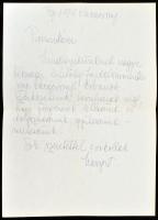 1976 Kovács Margit (1902-1977) Kossuth-díjas keramikus saját kézzel írt levele, Baksa-Soós Anna részére, saját kezű aláírásával, benne karácsonyi jókívánságaival.
