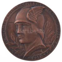 1930. "Pénzintézeti Sportegyletek Ligája 1912" bronz díjérem, hátoldalán "kizárásos vivóverseny 1930 VI" gravírozással (37mm) T.AU patina