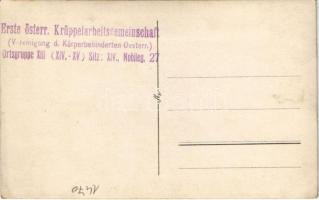 Wien, Vienna, Bécs XIV. Erste österr. Krüppelarbeitsgemeinschaft (Vereinigung d. Körperbehinderten O...