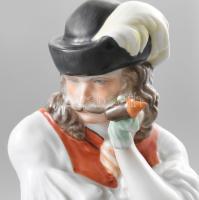 Herendi búsuló juhász, kézzel festett, jelzett, hibátlan, m: 28,5 cm