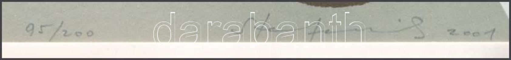 Stefanovits Péter (1947- ): Időben. Lito-ofszet, papír, jelzett, számozott (95/200), 23x29 cm. A 200...