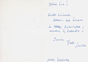 1999 Komlós Péter (1935-2017) kétszeres Kossuth-díjas és Liszt Ferenc-díjas hegedűművész saját kézzel írt karácsonyi és újévi üdvözlőlapja, saját kezű aláírásával, borítékkal.