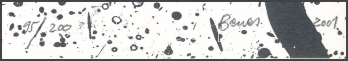 Benes József (1938-2017): Dunapart. Lito-ofszet, papír, jelzett, számozott (95/200), 29x23 cm. A 200...