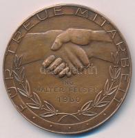 Ausztria 1960. Alsó-Ausztria Kereskedelmi Kamara / Hűséges együttműködésért bronz emlékérem gravírozva (51mm) T:VF Austria 1960. Chamber of Commerce Lower Austria / for faithful cooperation bronze commemorative medallion witn engraving C:VF