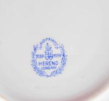 Herendi virágmintás csésze alátéttel, alátét d: 15,5 cm, csésze m: 6 cm. Jelzéssel, hibátlan