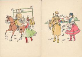 5 db RÉGI magyar bevonuláskori irredenta képeslap katonákkal. Kiadja a Délvidéki Egyetemi és Főiskol...