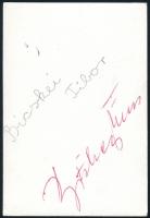 Bitskey Tibor (1929-2015) színész hátoldalon aláírt fotója, 6,5x9,5 cm